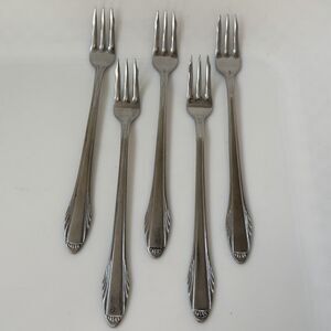 5pc Flint New Look Seafood/Cocktail Forks 5 3/4” Deluxe Stainless Japan
